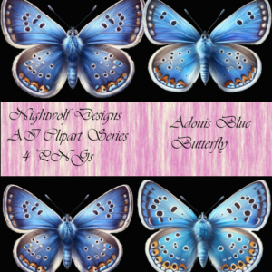 Adonis Blue Butterfly AI Clipart Pack