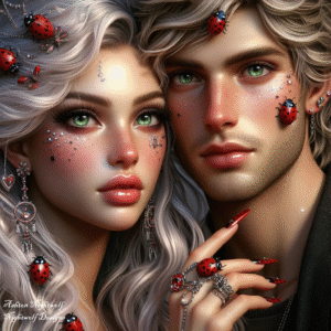 Couple With Ladybugs AI Artwork 4