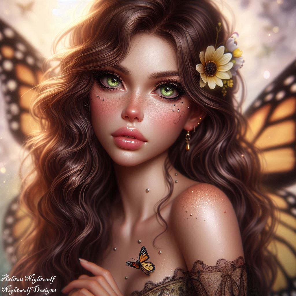 Female With Butterfly Wings AI Artwork 1