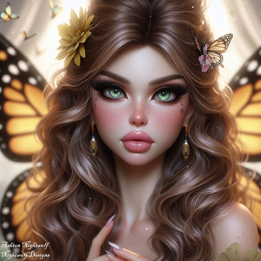 Female With Butterfly Wings AI Artwork 2