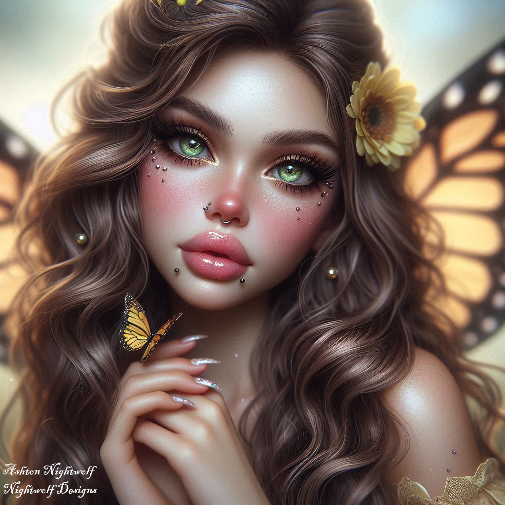 Female With Butterfly Wings AI Artwork 3