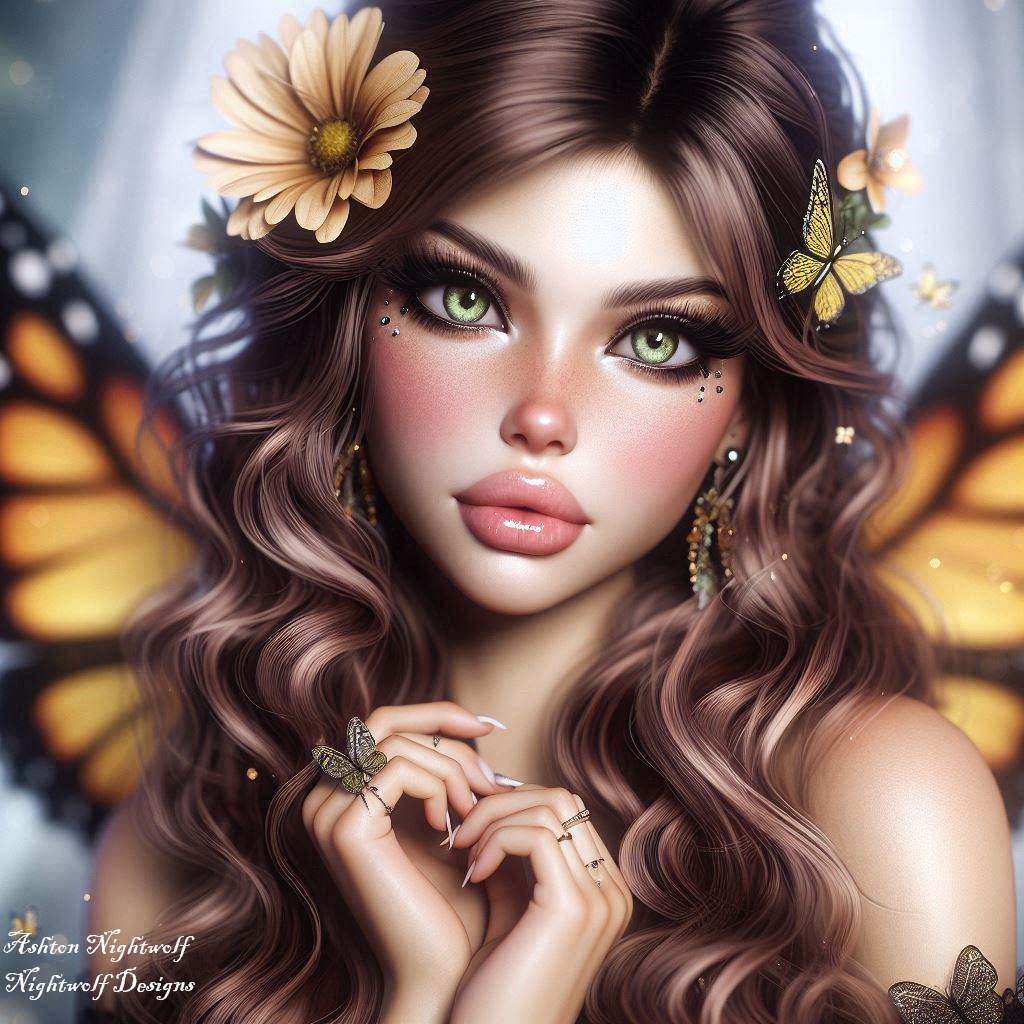 Female With Butterfly Wings AI Artwork 5
