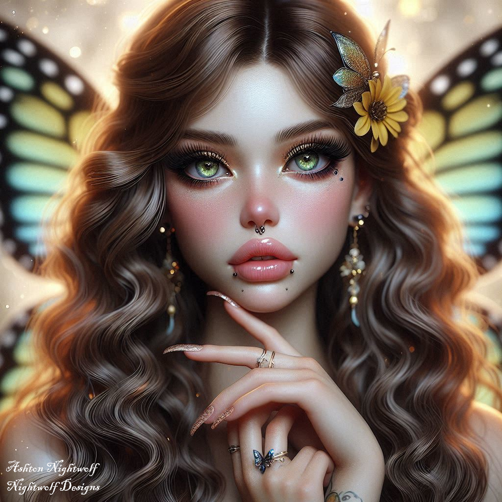 Female With Butterfly Wings AI Artwork 7