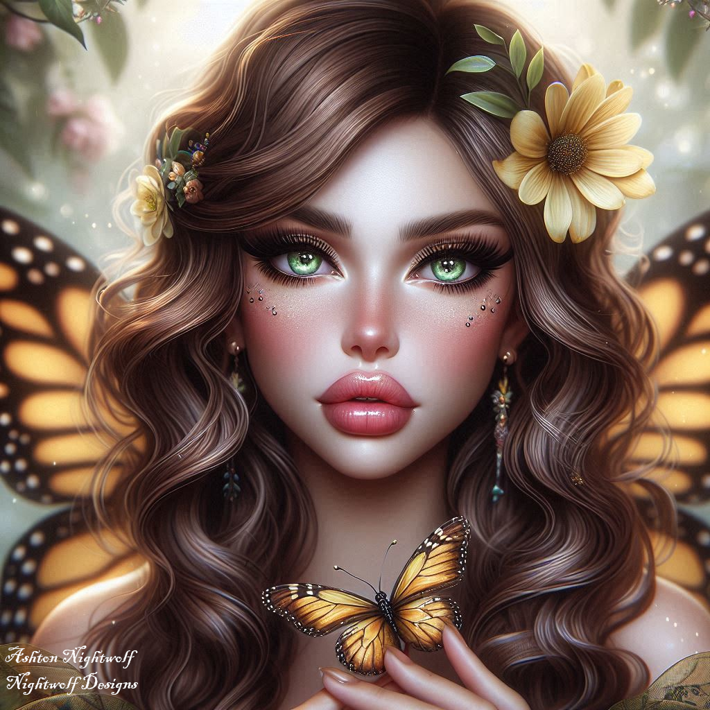 Female With Butterfly Wings AI Artwork 8