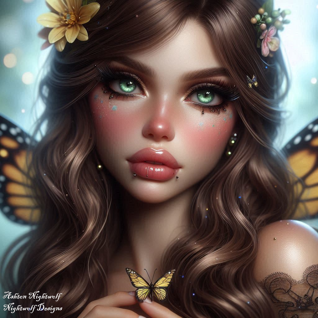 Female With Butterfly Wings AI Artwork 4